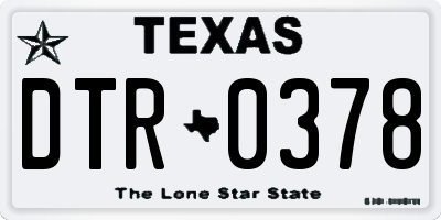 TX license plate DTR0378