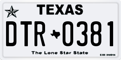 TX license plate DTR0381