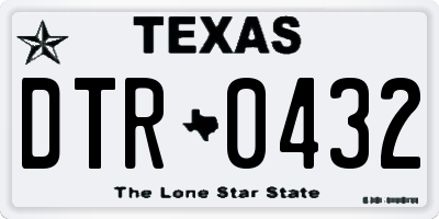 TX license plate DTR0432