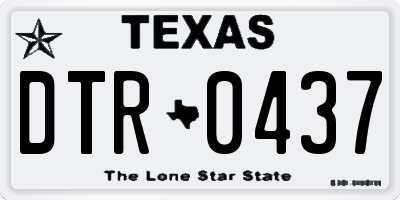 TX license plate DTR0437