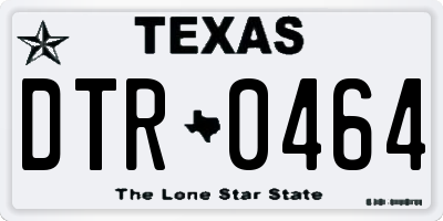 TX license plate DTR0464