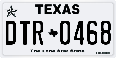 TX license plate DTR0468