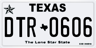 TX license plate DTR0606