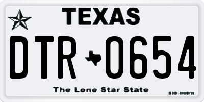TX license plate DTR0654