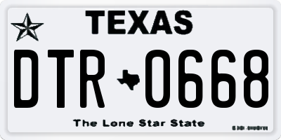 TX license plate DTR0668