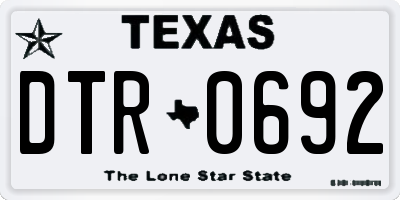 TX license plate DTR0692