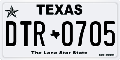 TX license plate DTR0705