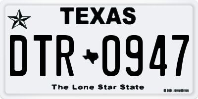 TX license plate DTR0947