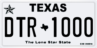 TX license plate DTR1000