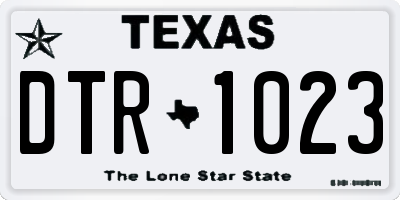 TX license plate DTR1023