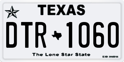 TX license plate DTR1060