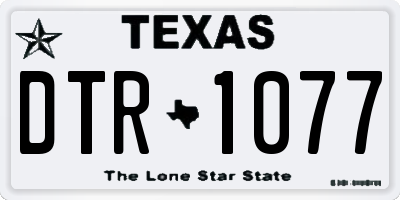 TX license plate DTR1077