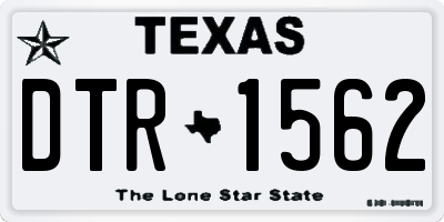 TX license plate DTR1562