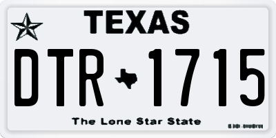 TX license plate DTR1715