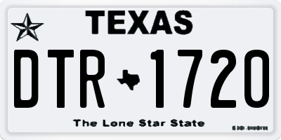 TX license plate DTR1720