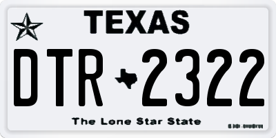 TX license plate DTR2322