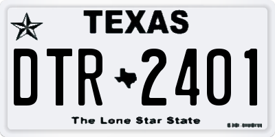 TX license plate DTR2401
