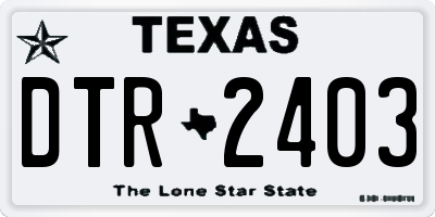 TX license plate DTR2403