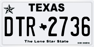 TX license plate DTR2736