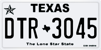 TX license plate DTR3045