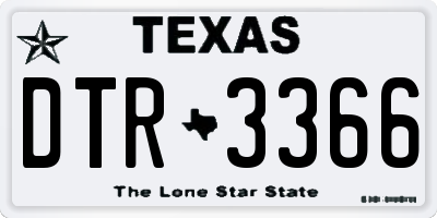 TX license plate DTR3366
