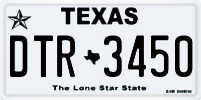 TX license plate DTR3450