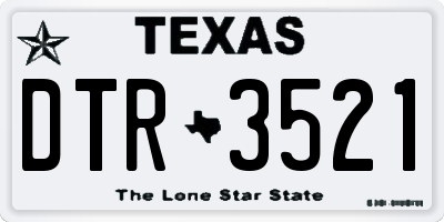 TX license plate DTR3521