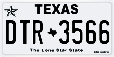 TX license plate DTR3566