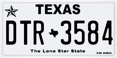 TX license plate DTR3584
