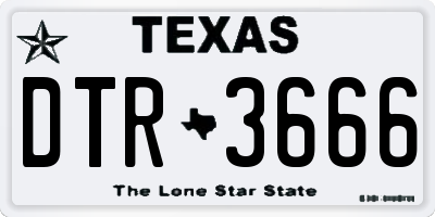 TX license plate DTR3666