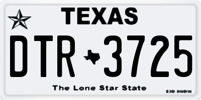 TX license plate DTR3725