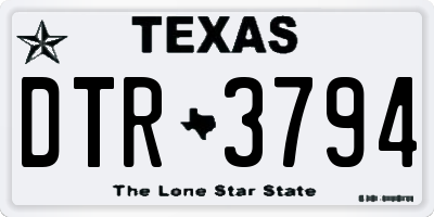 TX license plate DTR3794