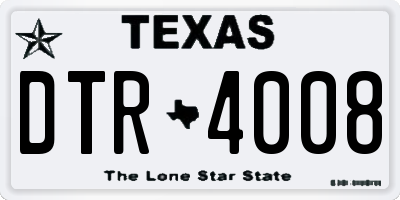 TX license plate DTR4008