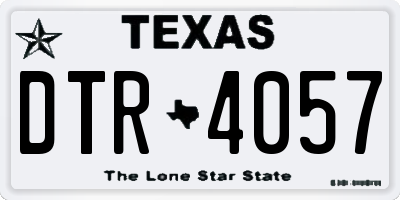 TX license plate DTR4057