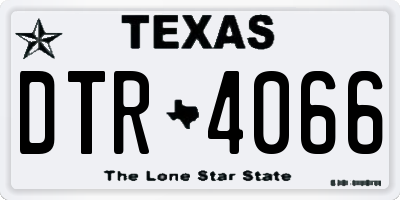 TX license plate DTR4066