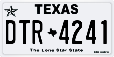 TX license plate DTR4241