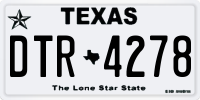 TX license plate DTR4278