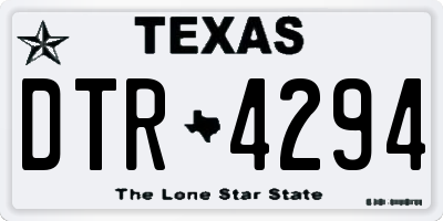 TX license plate DTR4294