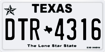 TX license plate DTR4316