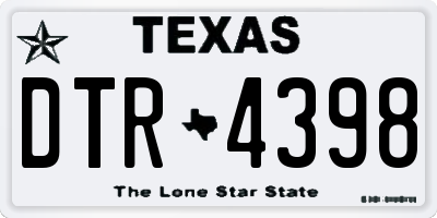 TX license plate DTR4398