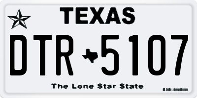 TX license plate DTR5107