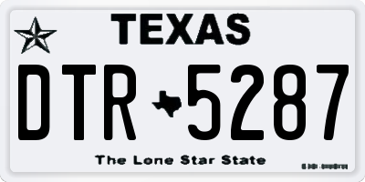TX license plate DTR5287