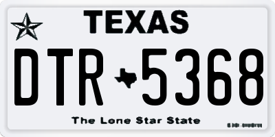 TX license plate DTR5368