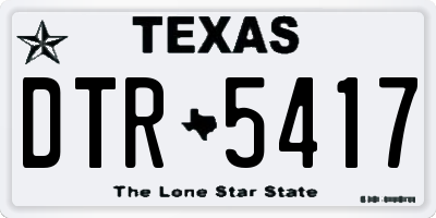 TX license plate DTR5417