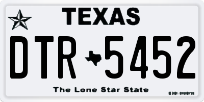 TX license plate DTR5452