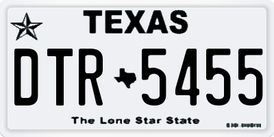 TX license plate DTR5455