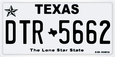 TX license plate DTR5662