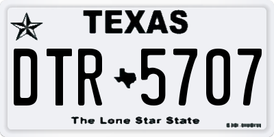 TX license plate DTR5707