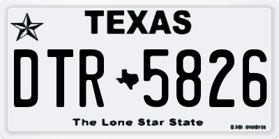 TX license plate DTR5826