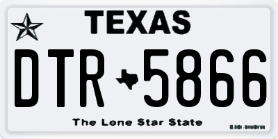 TX license plate DTR5866